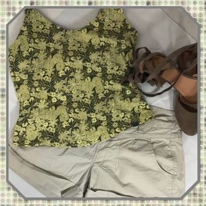 North Face Tank top floral green with shelf bra